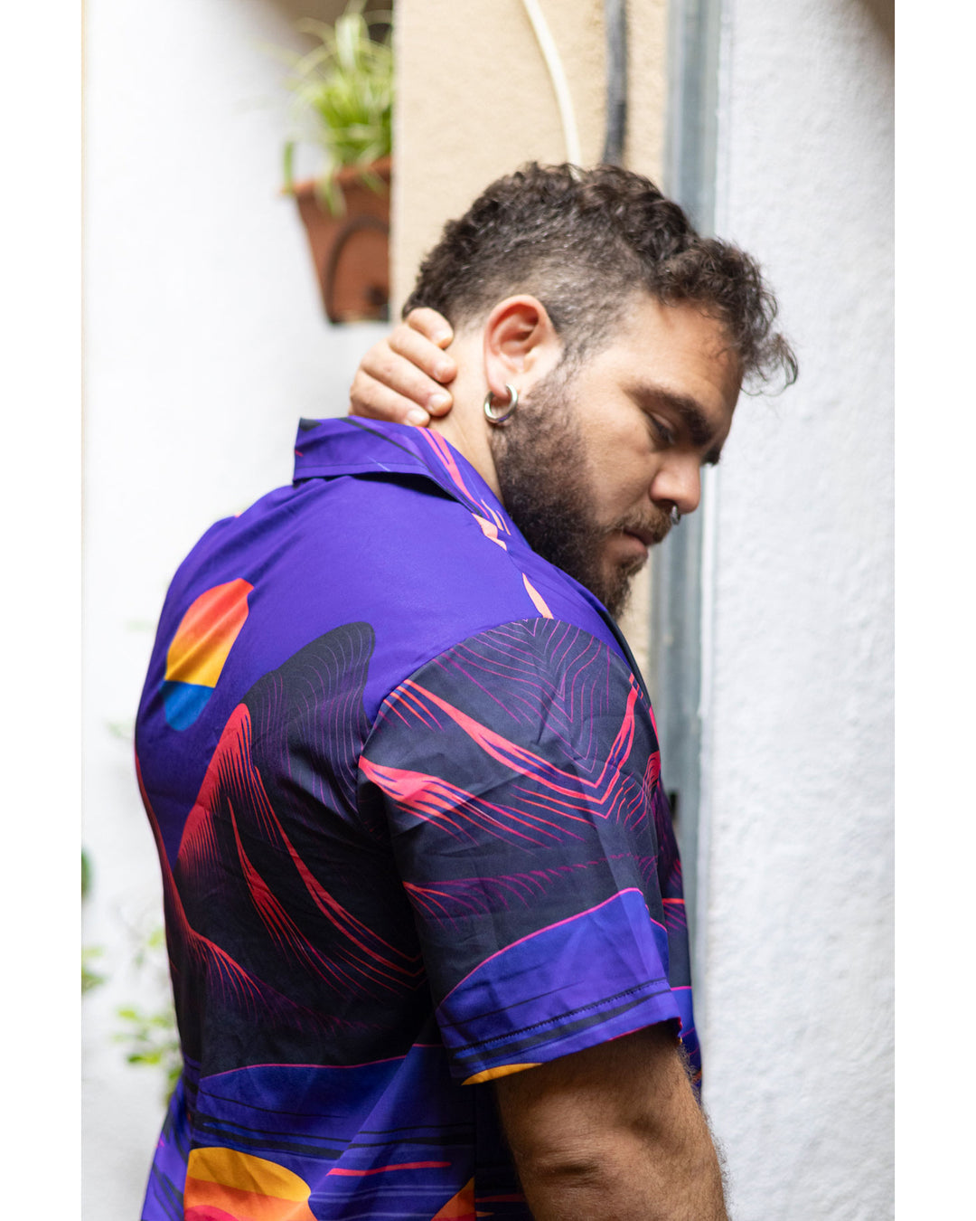 100 Cotton-Sunrise Cuban Collar Pocket Short Sleeve Shirt