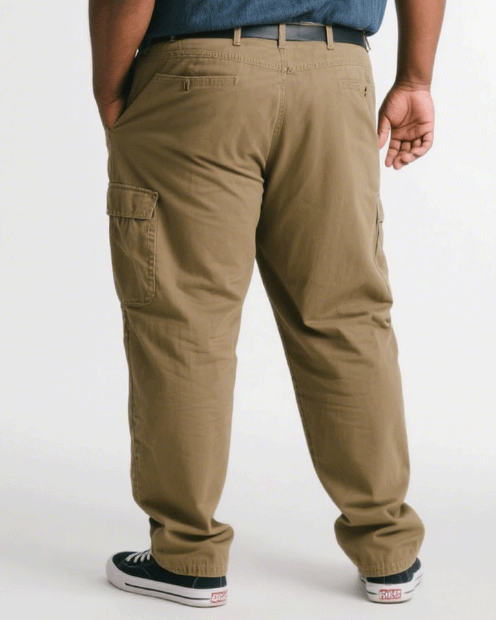 Big & Tall Men' Cotton Fabric Khaki Overalls Trousers