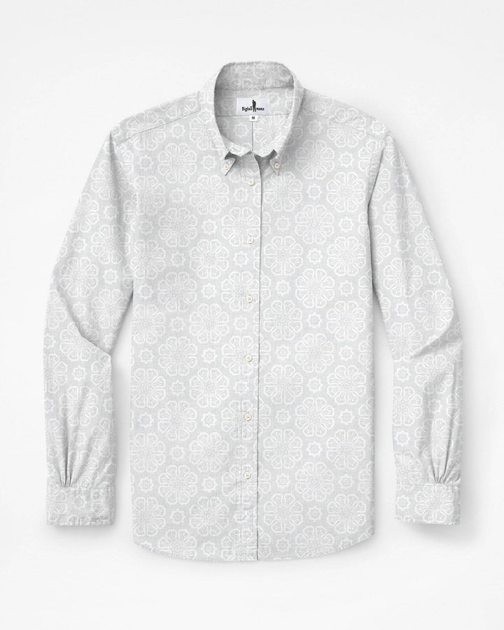 Mosaic Jacquard Formal Men's Long Sleeve Shirt