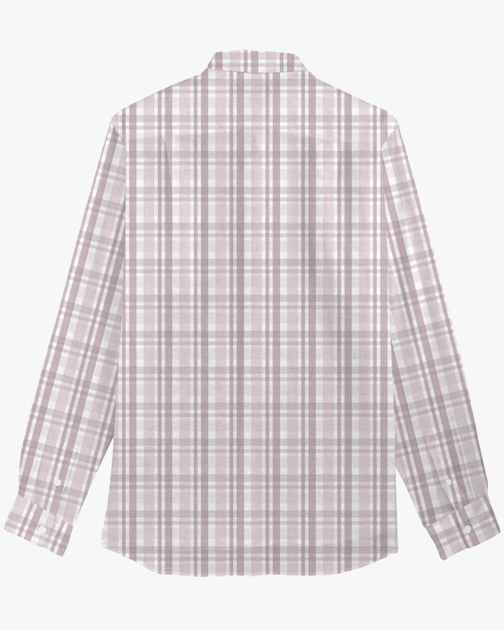 Classic Pink Plaid Dress Men's Plus Size Shirt