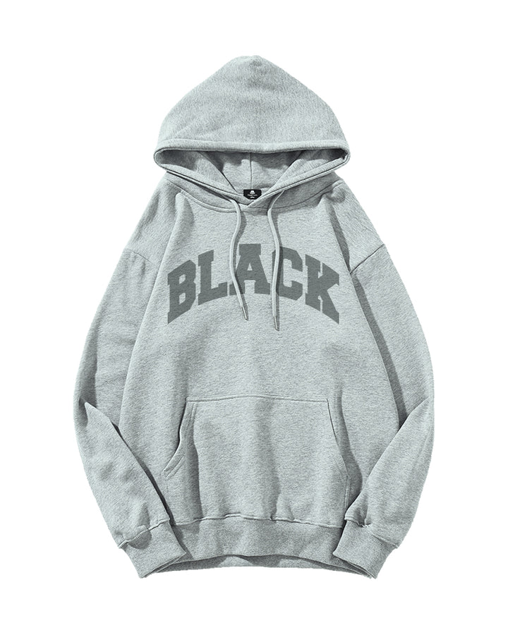 Cotton-Simple Black Letter Print Men's Loose Oversized Sweatshirt