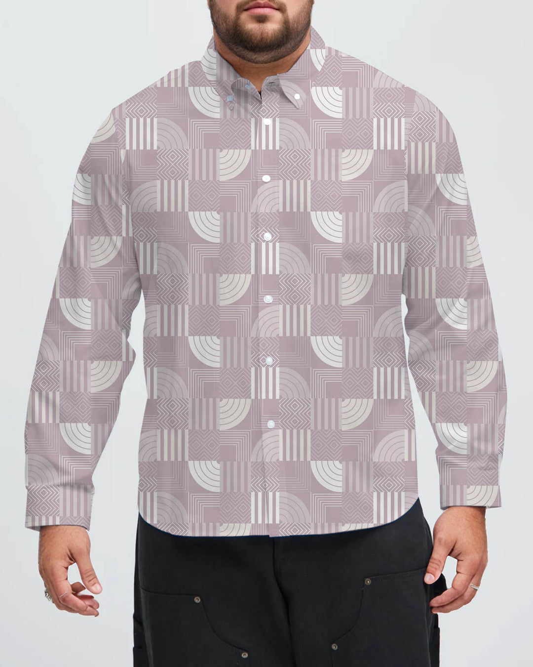 Provence Geometric Men's Long Sleeve Shirt