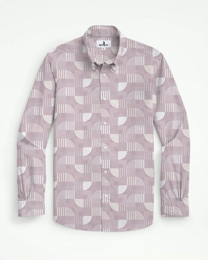 Provence Geometric Men's Long Sleeve Shirt