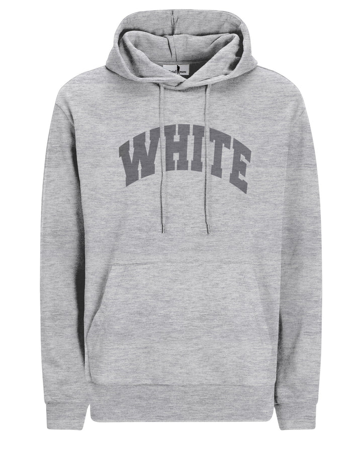 Basic "white" Printed Men's Oversized Cotton Hoodie