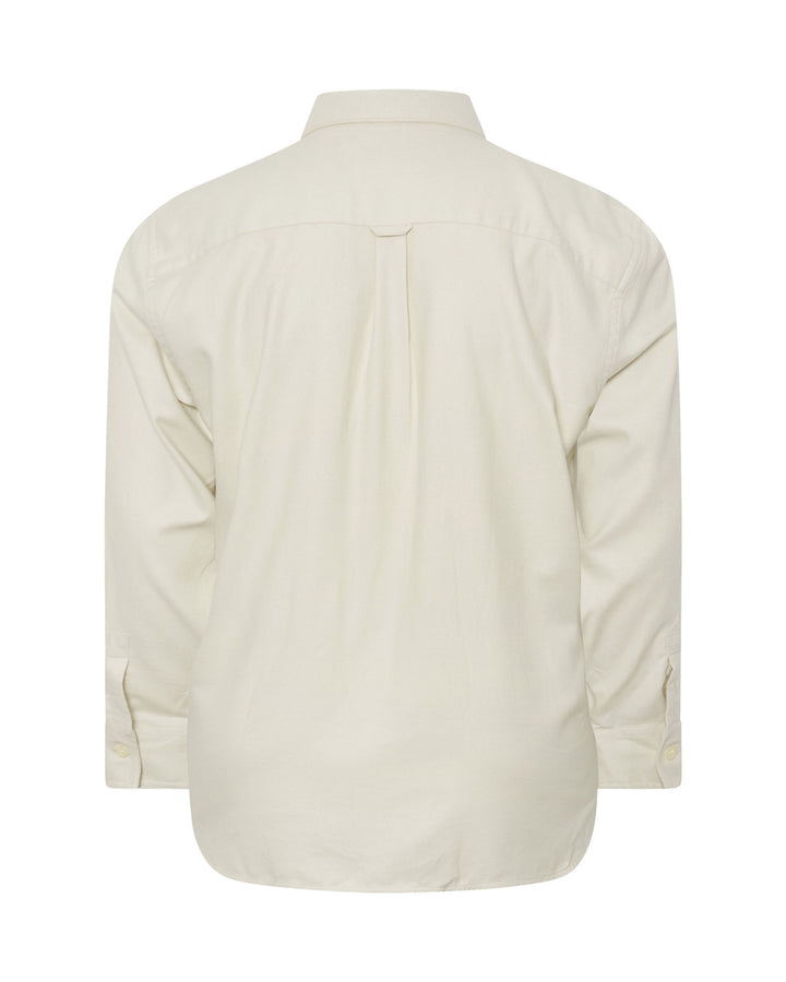 Texture Cotton Non-iron Creamy-white Logo Men's Plus Size Shirt