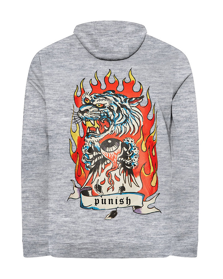 Cotton-Flaming Big Eyes Monster Pattern Printed Men's Loose Oversized Sweat