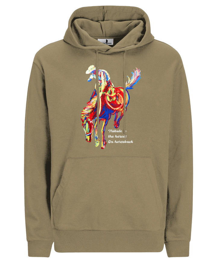 Cotton-Heroic Print On Horse Back Men's Loose Oversized Sweatshirt