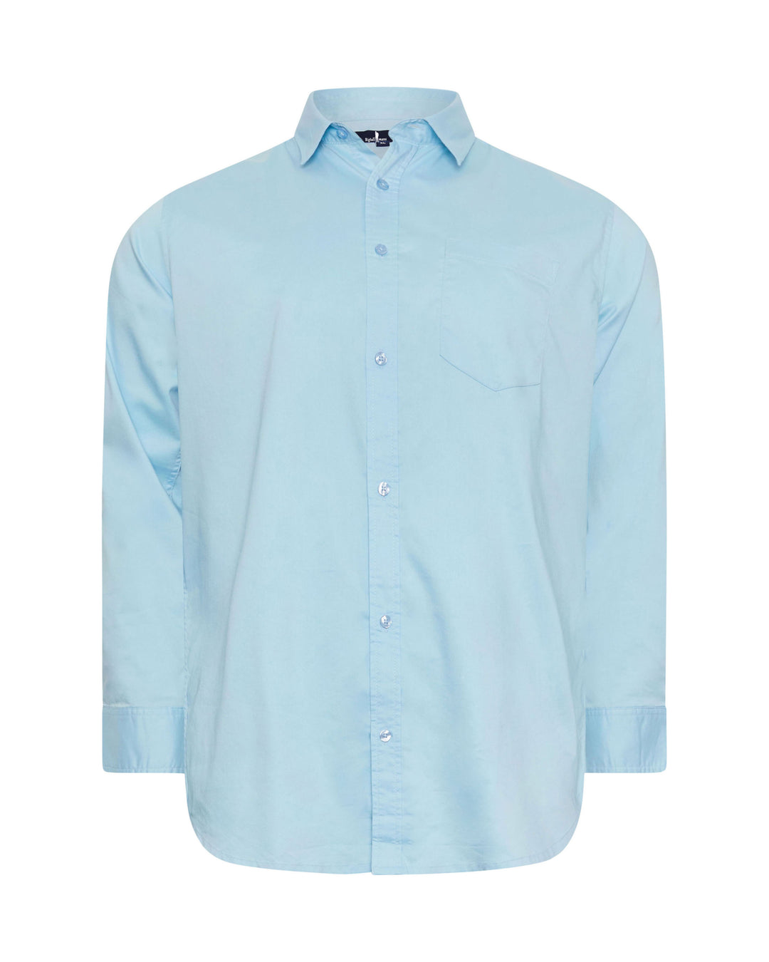 Texture Cotton Free Blue Pocket Men's Plus Size Shirt