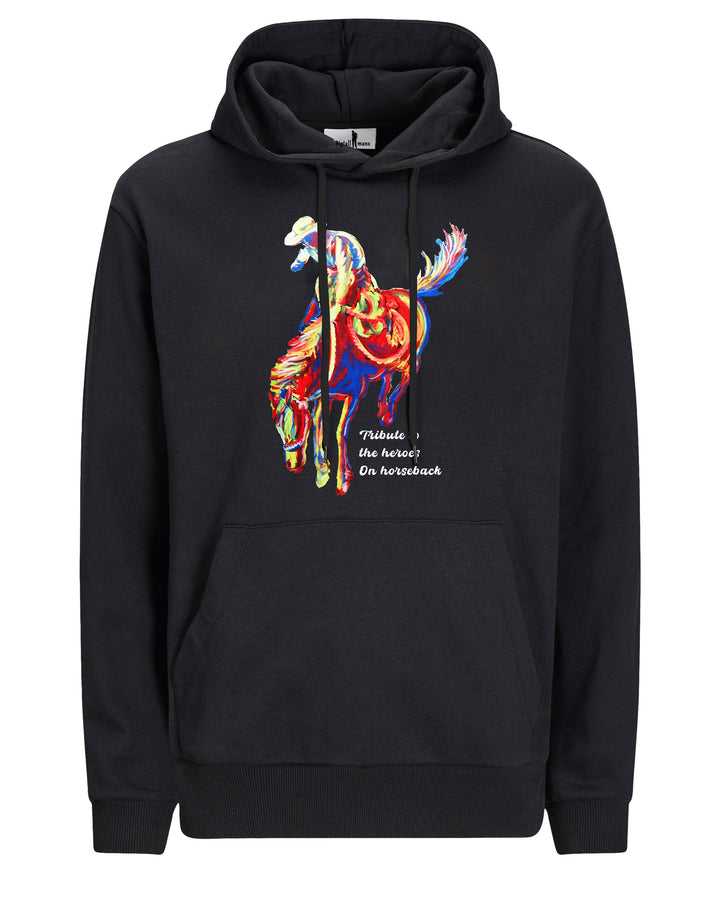 Cotton-Heroic Print On Horse Back Men's Loose Oversized Sweatshirt