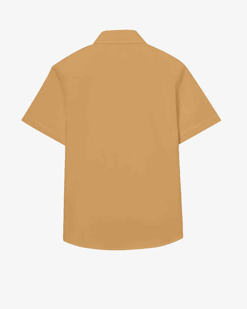 100% Cotton-Western Animal Men's Short Sleeve Button-Up Shirt