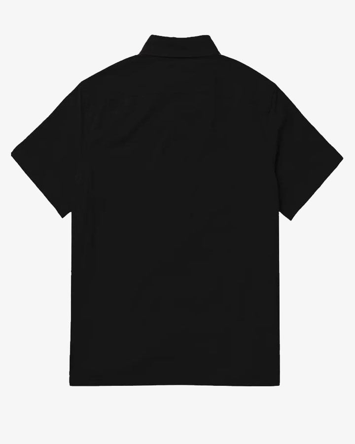 100 Cotton-Black Barb Rose Men's Short Sleeve Button-Up Shirt