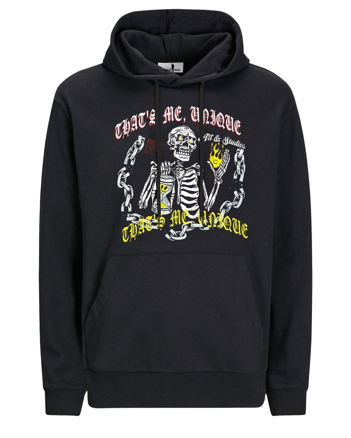 Cotton-yearning For The Bright Skull Print Men's Loose Oversized Sweater