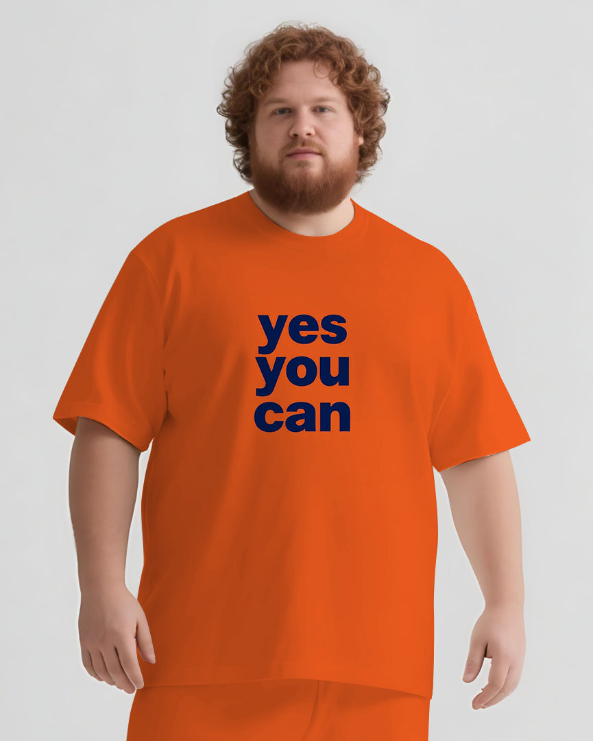 yes you can Slogan T-shirt Shorts Set