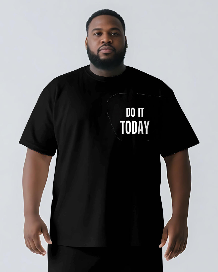Do It Today Slogan T-shirt 2-Piece Set
