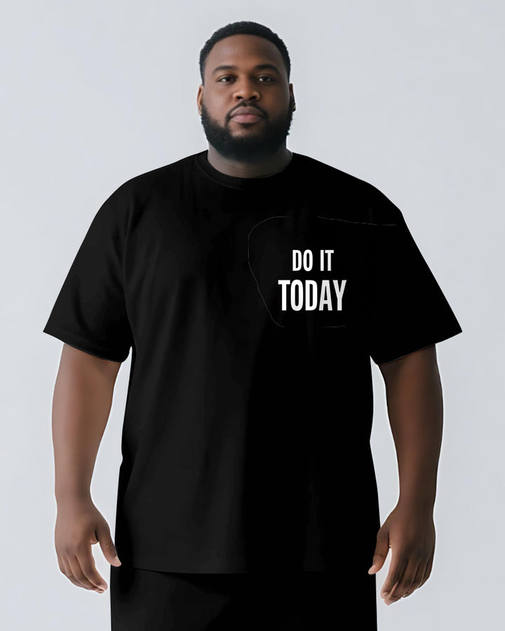 Do It Today Slogan T-shirt 2-Piece Set