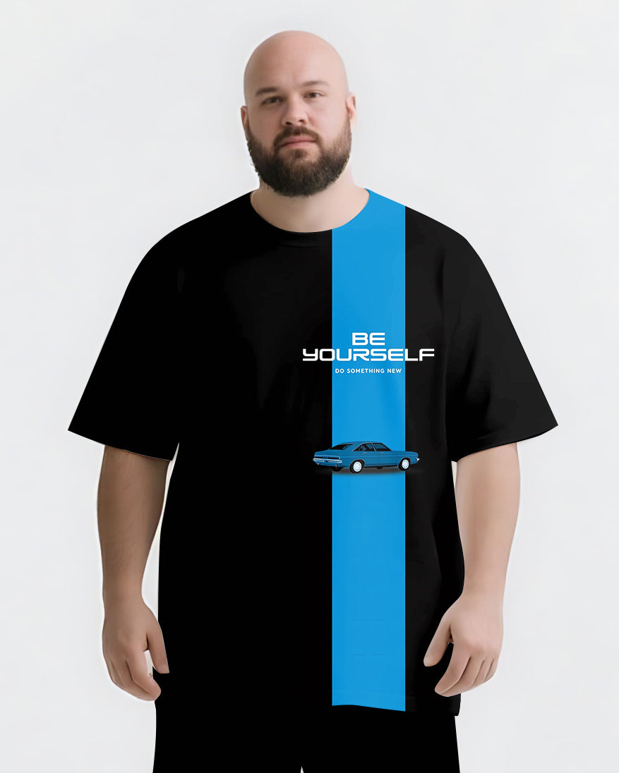 BE YOURSELF Slogan T-shirt 2-Piece Set