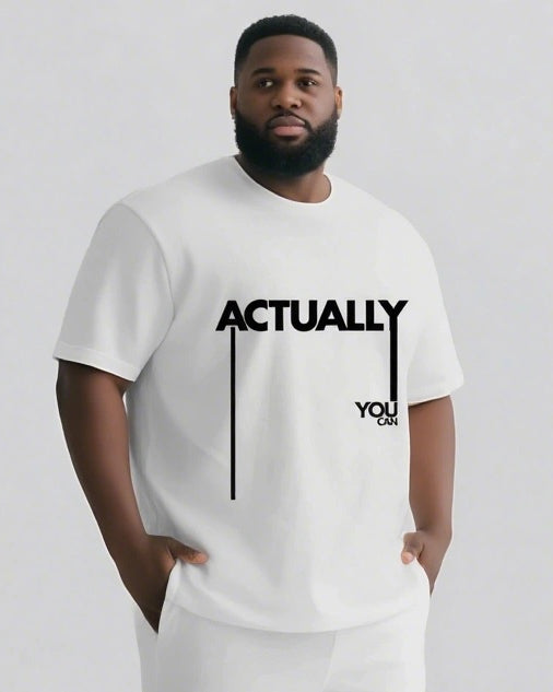 Actually You Can Slogan 2-Piece T-shirt Set