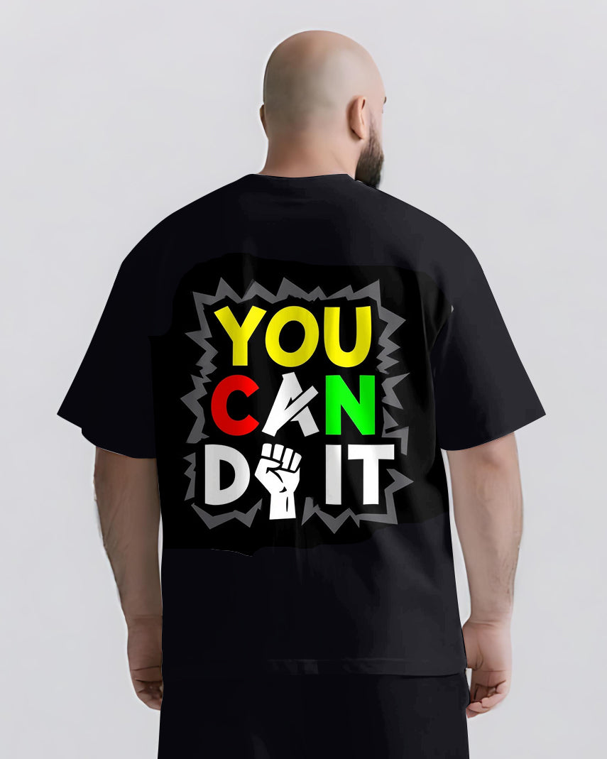 YOU CAN DO IT Slogan T-shirt 2-Piece Set