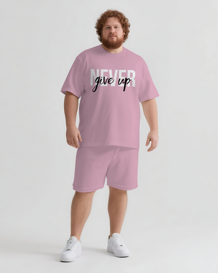 NEVER give up T-shirt Shorts Set