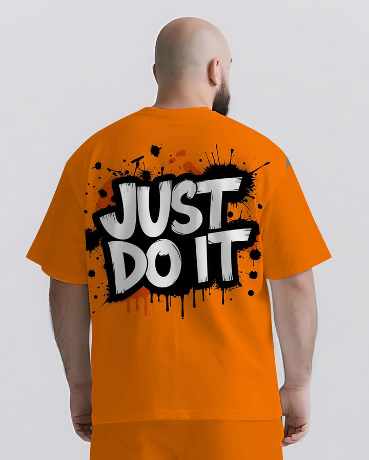 Just Do It Slogan T-shirt 2-Piece Set