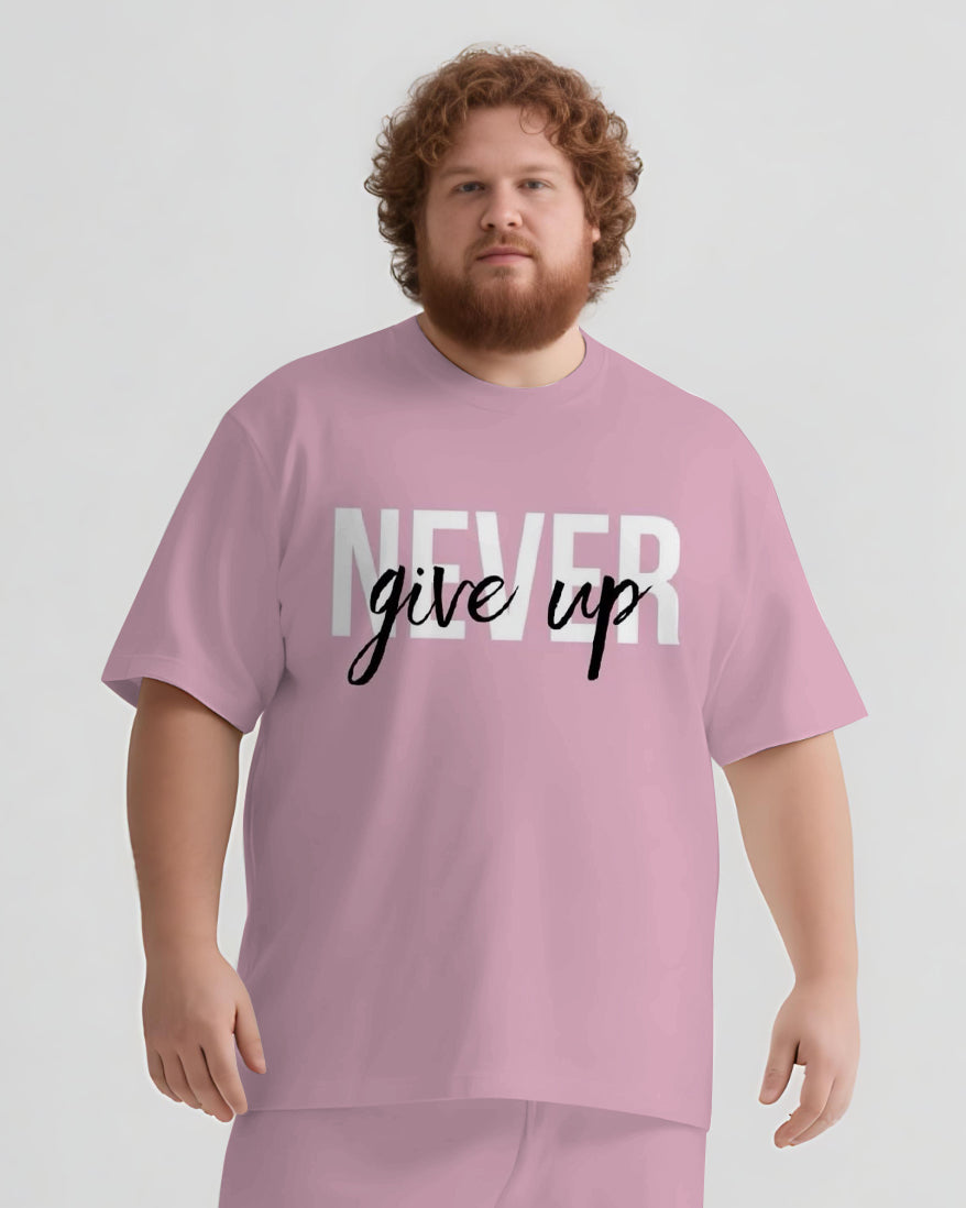 NEVER give up T-shirt Shorts Set