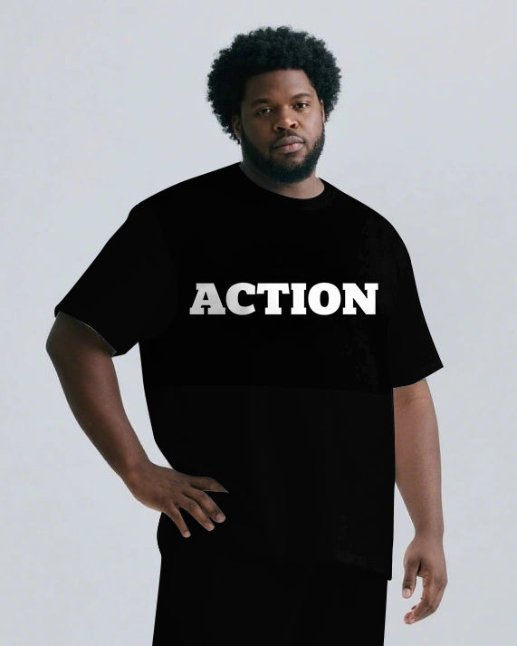 ACTION Slogan 2-Piece T-shirt Pants Set