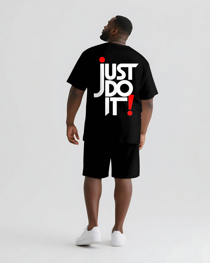 JUST DO IT! Slogan T-shirt 2-Piece Set