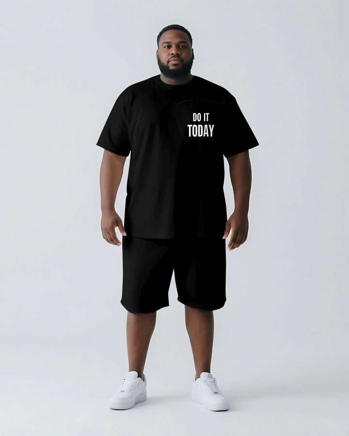 Do It Today Slogan T-shirt 2-Piece Set