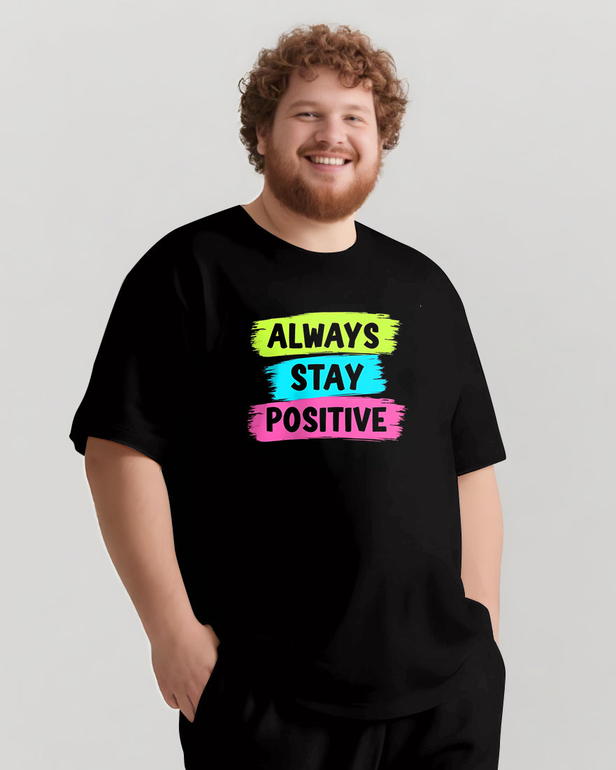 ALWAYS STAY POSITIVE Slogan T-shirt Shorts Set