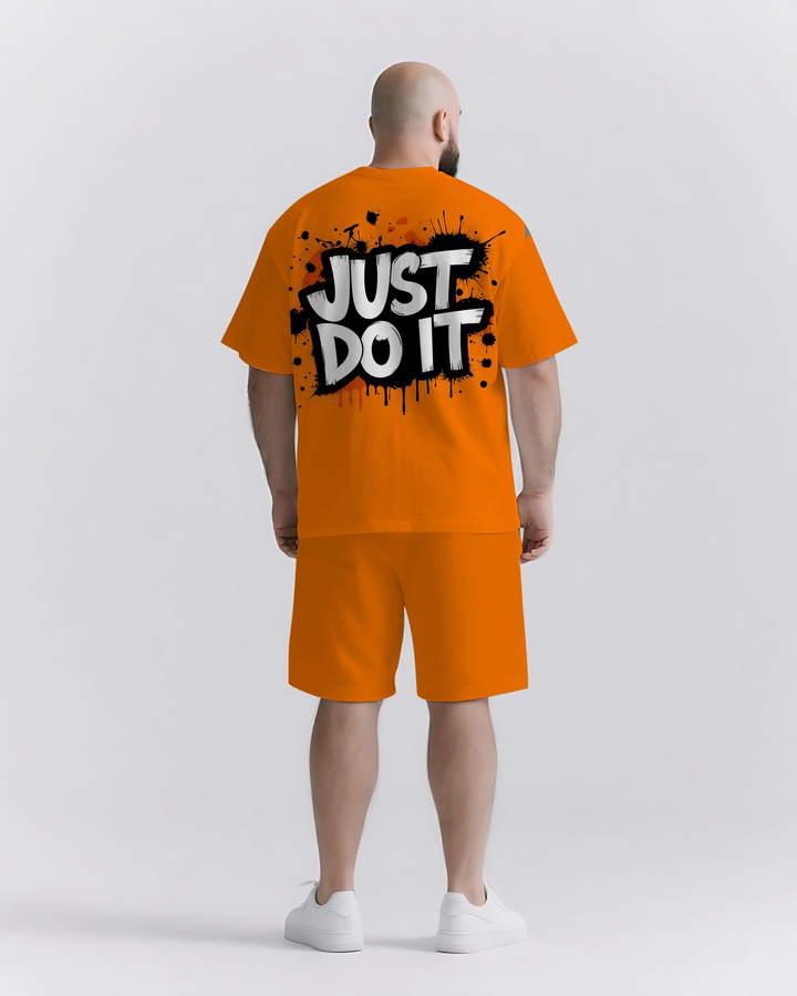 Just Do It Slogan T-shirt 2-Piece Set