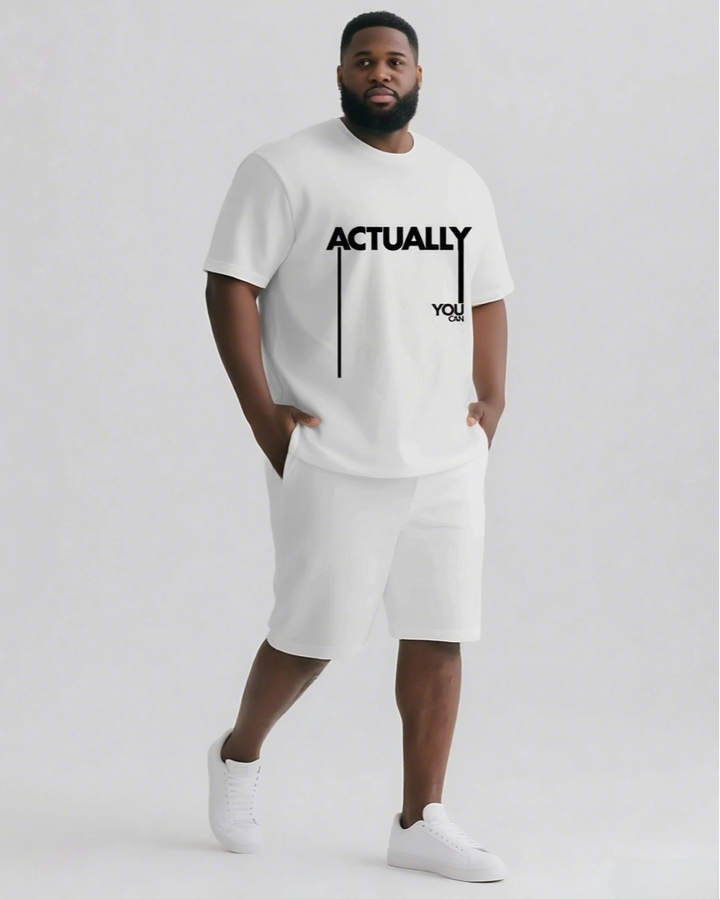 Actually You Can Slogan 2-Piece T-shirt Set