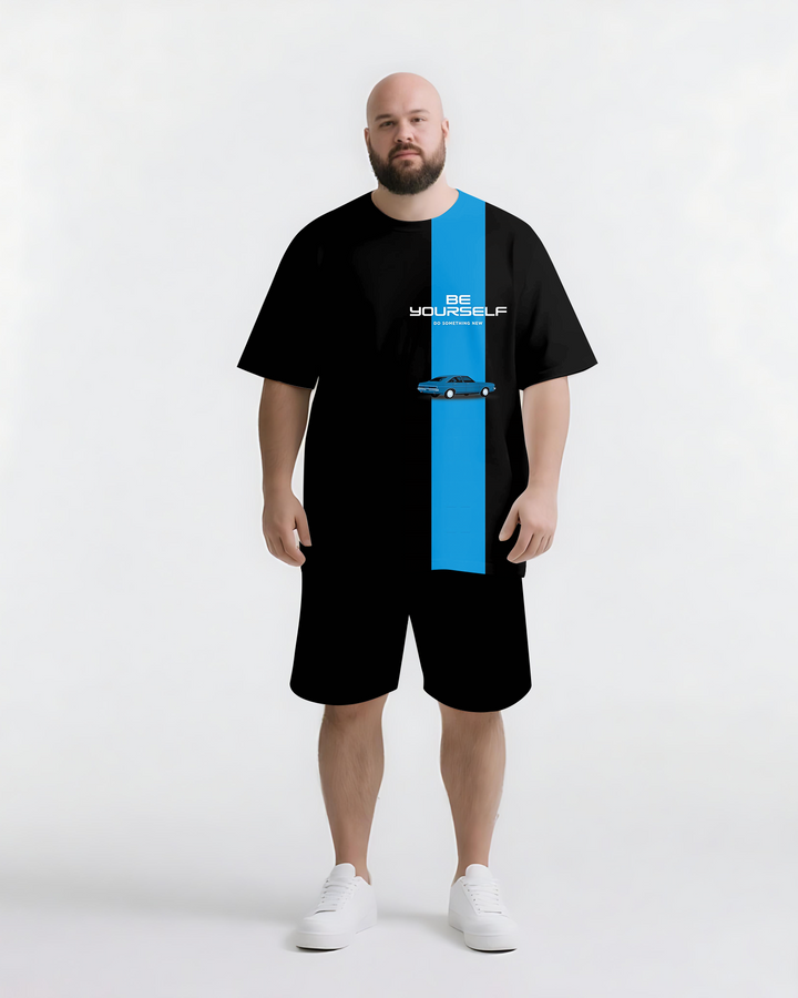 BE YOURSELF Slogan T-shirt 2-Piece Set
