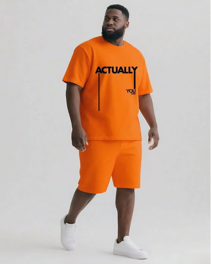 Actually You Can Slogan 2-Piece T-shirt Set
