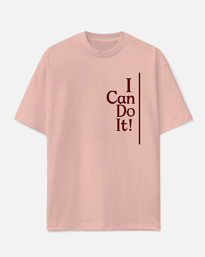 I CAN DO IT! Slogan T-shirt 2-Piece Set