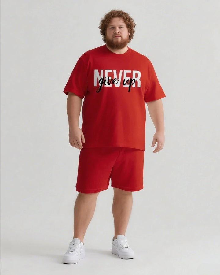 NEVER give up T-shirt Shorts Set