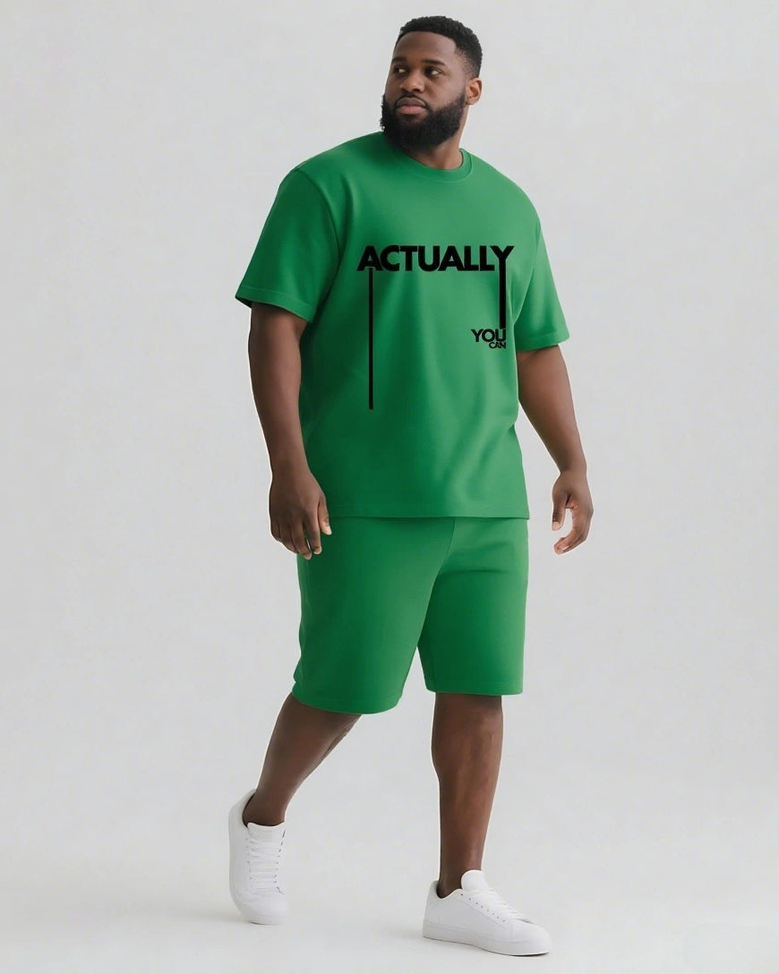 Actually You Can Slogan 2-Piece T-shirt Set