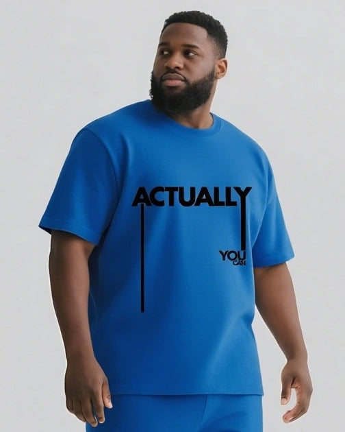 Actually You Can Slogan 2-Piece T-shirt Set