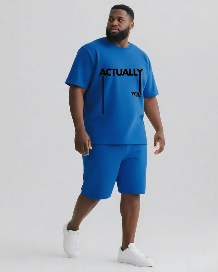 Actually You Can Slogan 2-Piece T-shirt Set