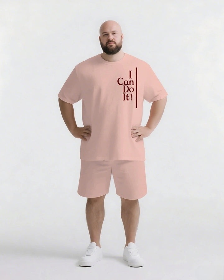 I CAN DO IT! Slogan T-shirt 2-Piece Set