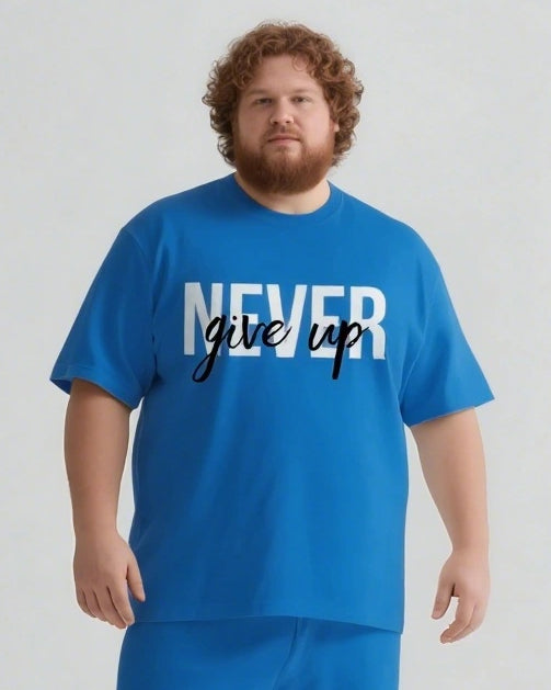 NEVER give up T-shirt Shorts Set