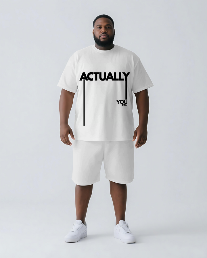 Actually You Can Slogan 2-Piece T-shirt Set
