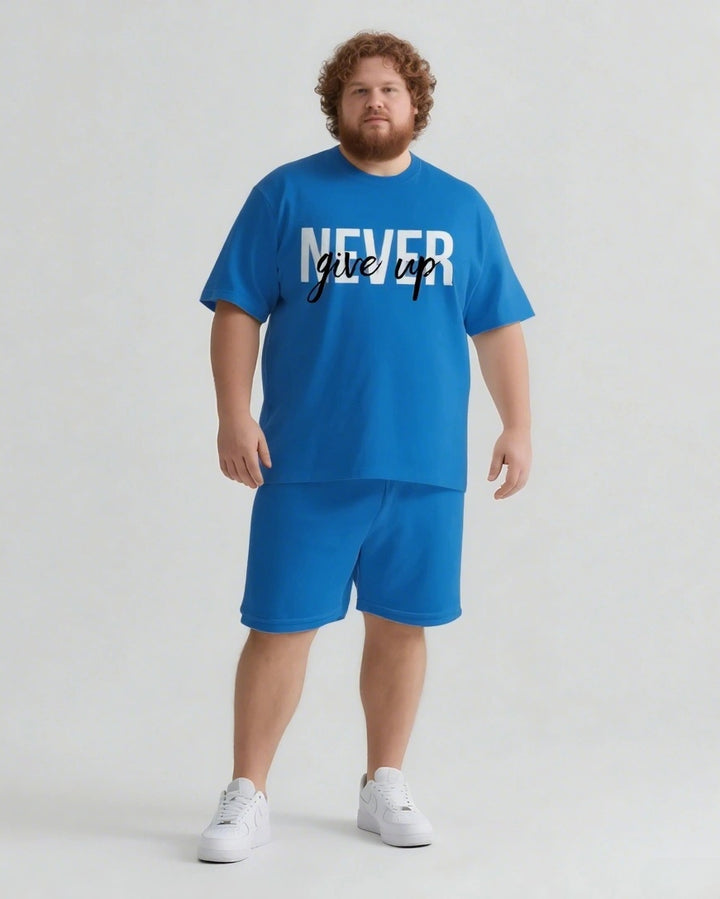 NEVER give up T-shirt Shorts Set