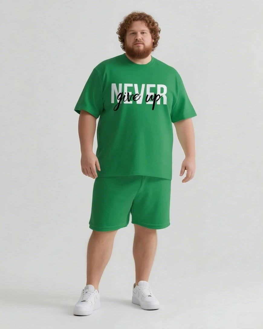 NEVER give up T-shirt Shorts Set