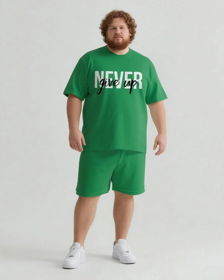 NEVER give up T-shirt Shorts Set