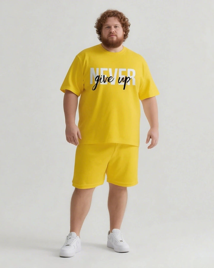 NEVER give up T-shirt Shorts Set