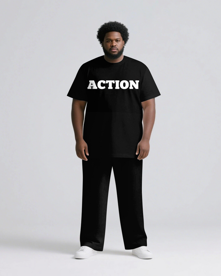 ACTION Slogan 2-Piece T-shirt Pants Set