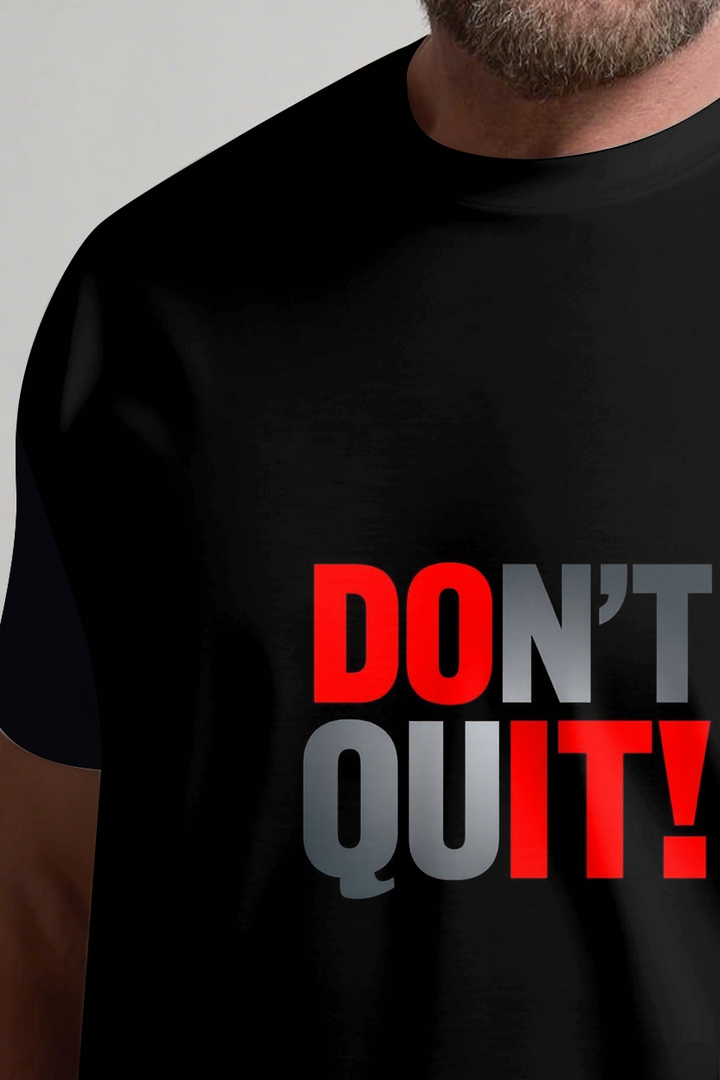 DON'T QUIT! Slogan T-shirt 2-Piece Set