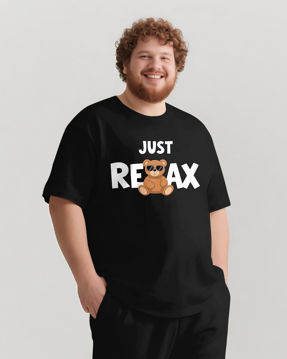 JUST RELAX Slogan T-shirt 2-Piece Set