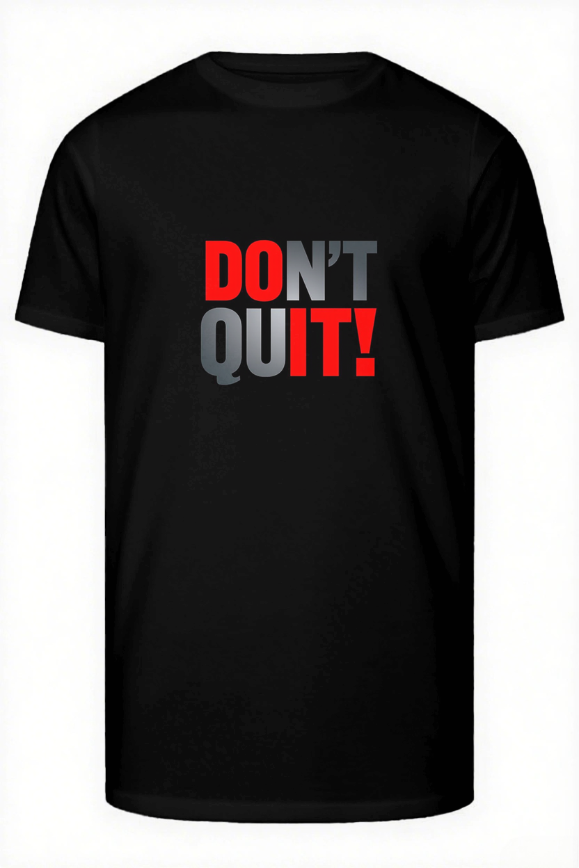 DON'T QUIT! Slogan T-shirt 2-Piece Set