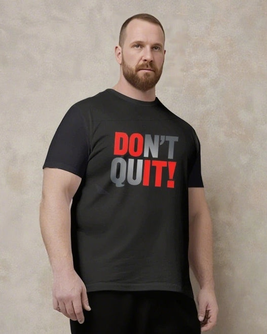 DON'T QUIT! Slogan T-shirt 2-Piece Set